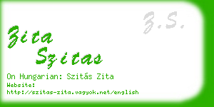 zita szitas business card