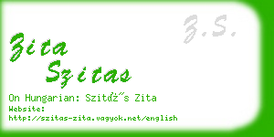 zita szitas business card